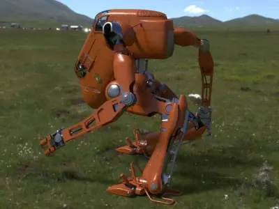 Fully Rigged Recycled Seahorse Mecha 3D model