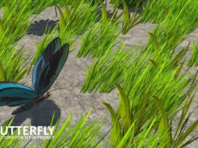 AI butterfly for Unity Low-poly 3D model