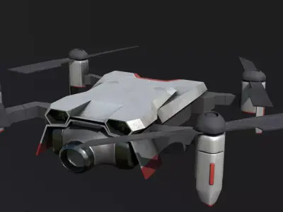 Stylized Surveillance Drone ready asset Low-poly 3D model