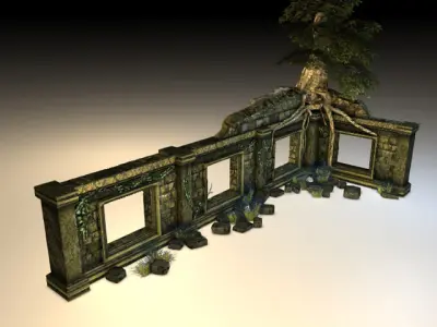 Low poly jungle ruins Low-poly 3D model