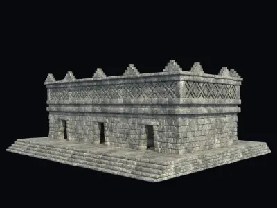 BUILDING AZTEC MAYAN INCA STONE HOUSE TEMPLE COLLECTION Low-poly 3D model