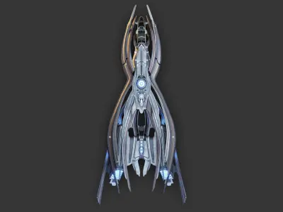 Gemini small Sci Fi starship 3D model
