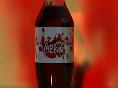 High-Quality 3D Model of a Coca-Cola Bottle - Photorealistic Low-poly 3D model