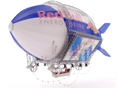 Advertising Zeppelin Red Bull 3D model