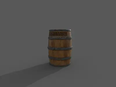 Wood Barrel Low-poly 3D model Low-poly 3D model