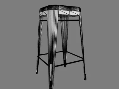 Stackable Metal Bar Stool 3D model