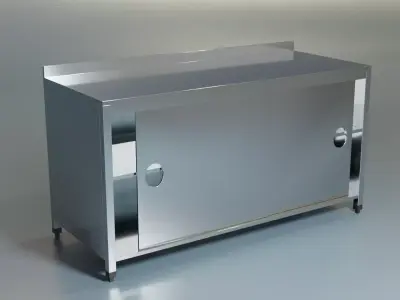 Commercial Workbench With Door 3D model