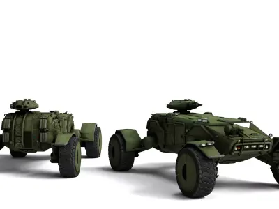 Apc758 Rigged Armored Personnel Carrier 3D Model  3D model