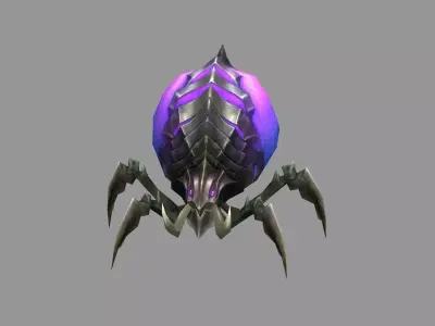 Cartoon louse monster Low-poly 3D model