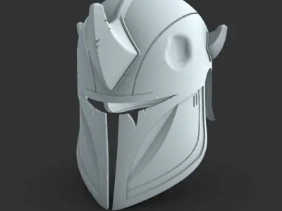 Horned Mandalorian Helmet 3D print model