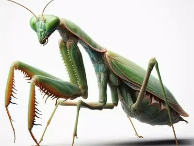 Realistic Praying Mantis 3D Detailed Insect Green Exoskeleton Low-poly 3D model