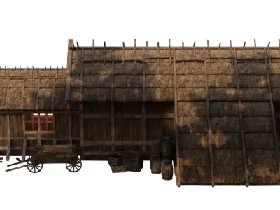 Old Medieval House 37 PBR 4K GameReady Low-poly 3D model