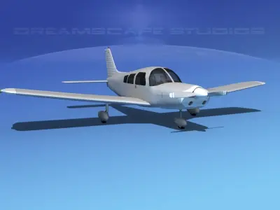 Piper PA-28 Bare Metal 3D model