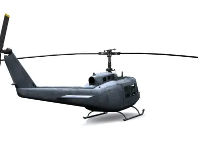 Helicopter UH 1 Low-poly 3D model