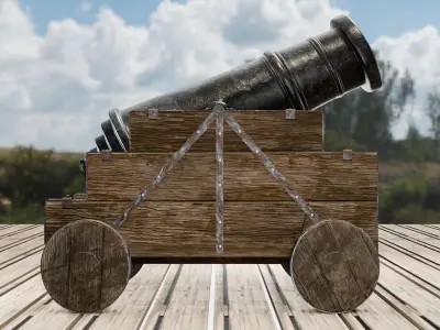 Old Artillery Cannon 3D model