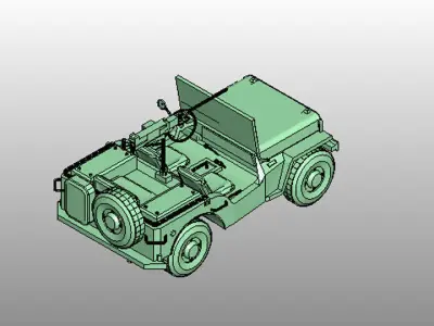 Armoured Car - Willys Jeep 3D model