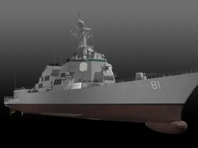 USS Winston S Churchill Arleigh Burke Flight IIA 3D model