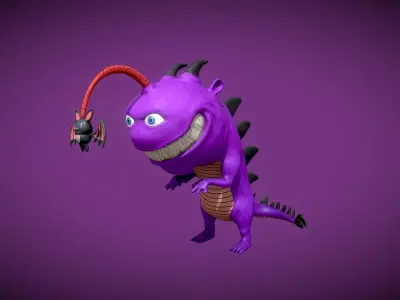 Strangler Dragon Monster Low-poly 3D model