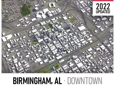 Birmingham Low-poly 3D model