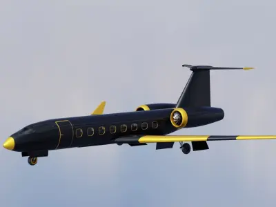 3D Model of a PRIVATE JET Low-poly 3D model
