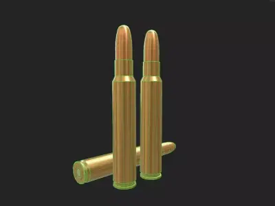 375 Remington Ultra Magnum Ammo Low-poly 3D model
