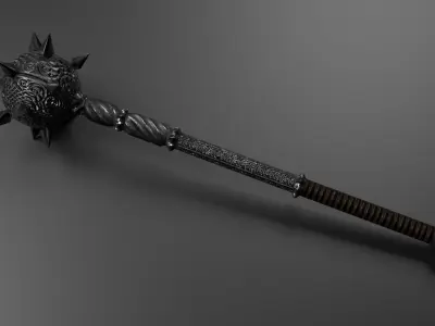 Morning Star Mace Low-poly 3D model