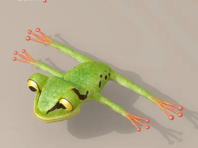 Frog cartoon character 3D model