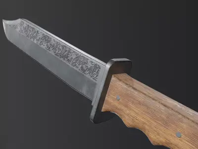 Bowie Knife Free low-poly 3D model