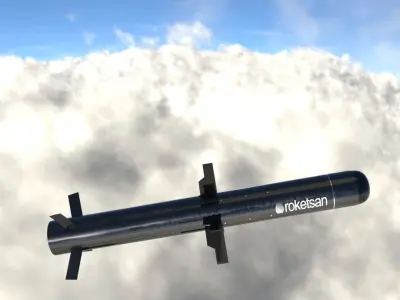 Omtas anti-tank missile Low-poly 3D model