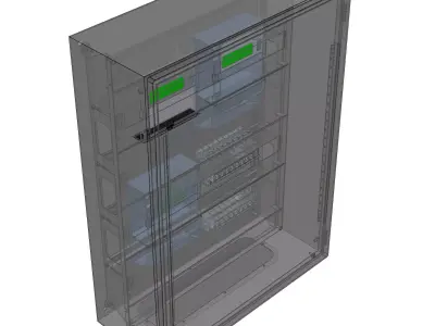 Electricity metering panel Free 3D model