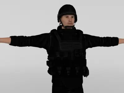 Commando police officer 3D model
