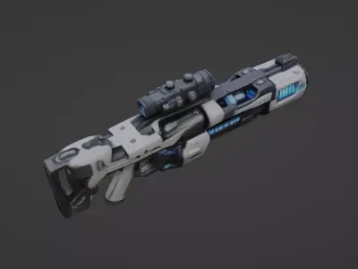 Sci-Fi Energy Rifle with Advanced Scope  3D model