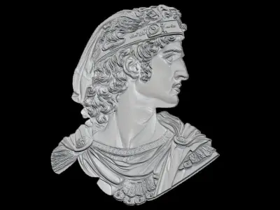 Alexander the Great 3D Relief Bust 3D print model