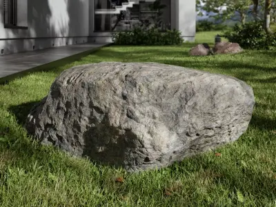  Cool Toned Striped Smooth Large Rock Boulder Model 