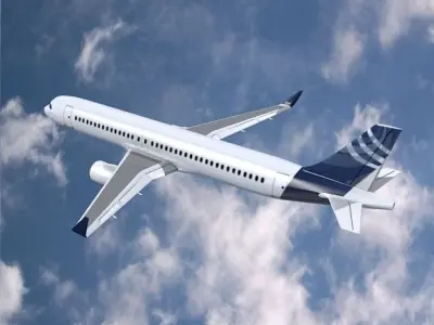 Airbus A320-100 commercial jetliner Low-poly 3D model