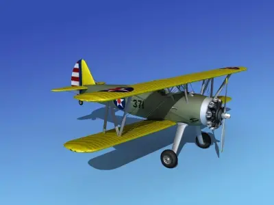 Stearman PT-17 Kaydet V03 3D model