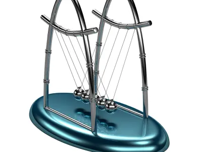 NewtonCradle04 metal cradle with balls Free 3D model
