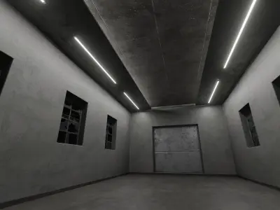 Ruined Damaged Building Low-poly 3D model