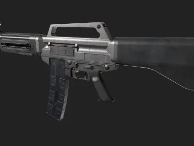 USAS-12 gun Low-poly 3D model