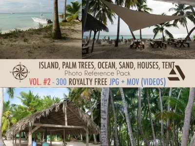 Photo Reference Pack Island Palm Ocean Tent Sea Tropical Part 2 Texture