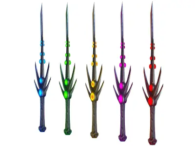 a set of cutting weapons Low-poly 3D model