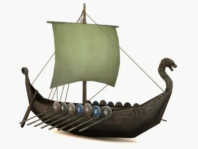 Viking ship Low-poly 3D model