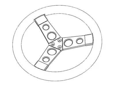 Custom Steering Wheel 3 Spoke for Go Kart 3D model