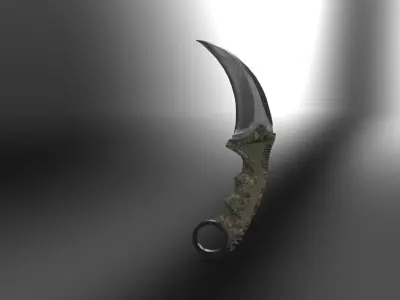 Karambit Knife Military Style GR Low-Poly Low-poly 3D model