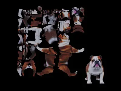 Realistic bulldog low poly  Low-poly 3D model