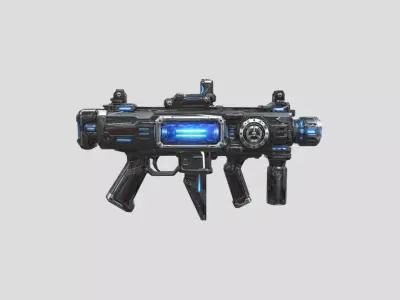 Sci-Fi Energy SMG  Game Ready PBR FBX OBJ GLB Low-poly 3D model