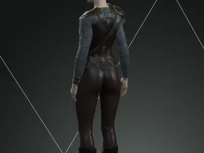  Steampunk rigged character Low-poly 3D model 12