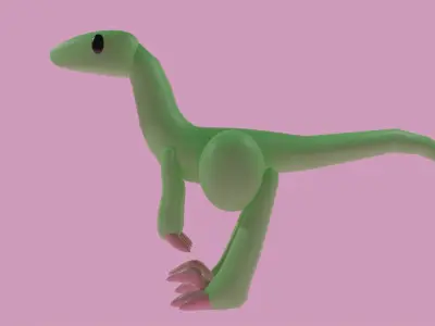 Velociraptor cute 3D model 3D model