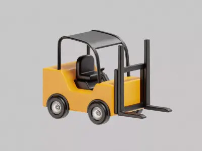 Golf Cart Cartoon Low-poly 3D model purchase