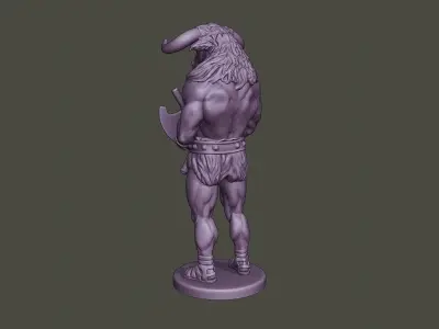 Minotaur Warrior Guard two Axes 3D print model